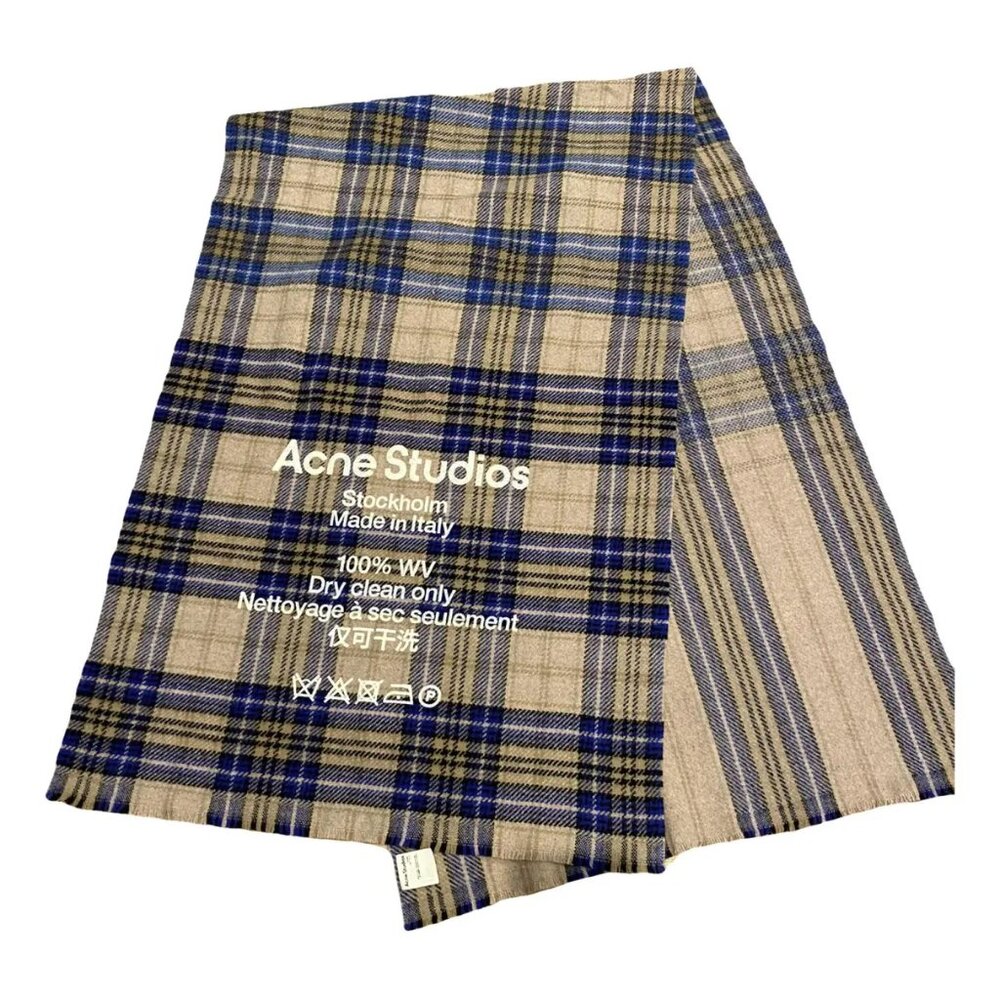 Acne Studios Oversized Wool Plaid Scarf